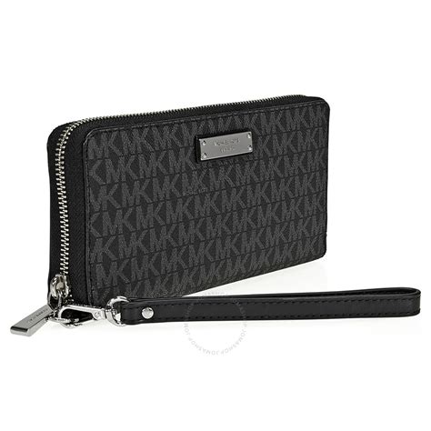 michael kors jet set continental logo large black wallet|jet set zip around wallet.